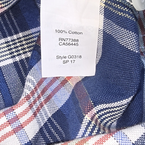 J. Crew | Mens Slim Small Oxford Cloth Short Sleeve Button Down Plaid Shirt - Picture 2 of 16